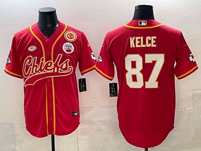 Men 2025 Nike Kansas City Chiefs #87 Kelce Red 3th generation Joint Name Limited NFL Jersey 006->kansas city chiefs->NFL Jersey